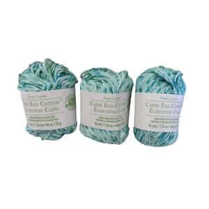 Capri Eco Cotton Yarn (3) Pk Recycled Cotton "Aquamarine Speckle" New